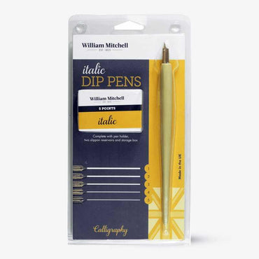 William Mitchell Calligraphy Italic Dip Pen 5 Nibs & Holder The Stationers